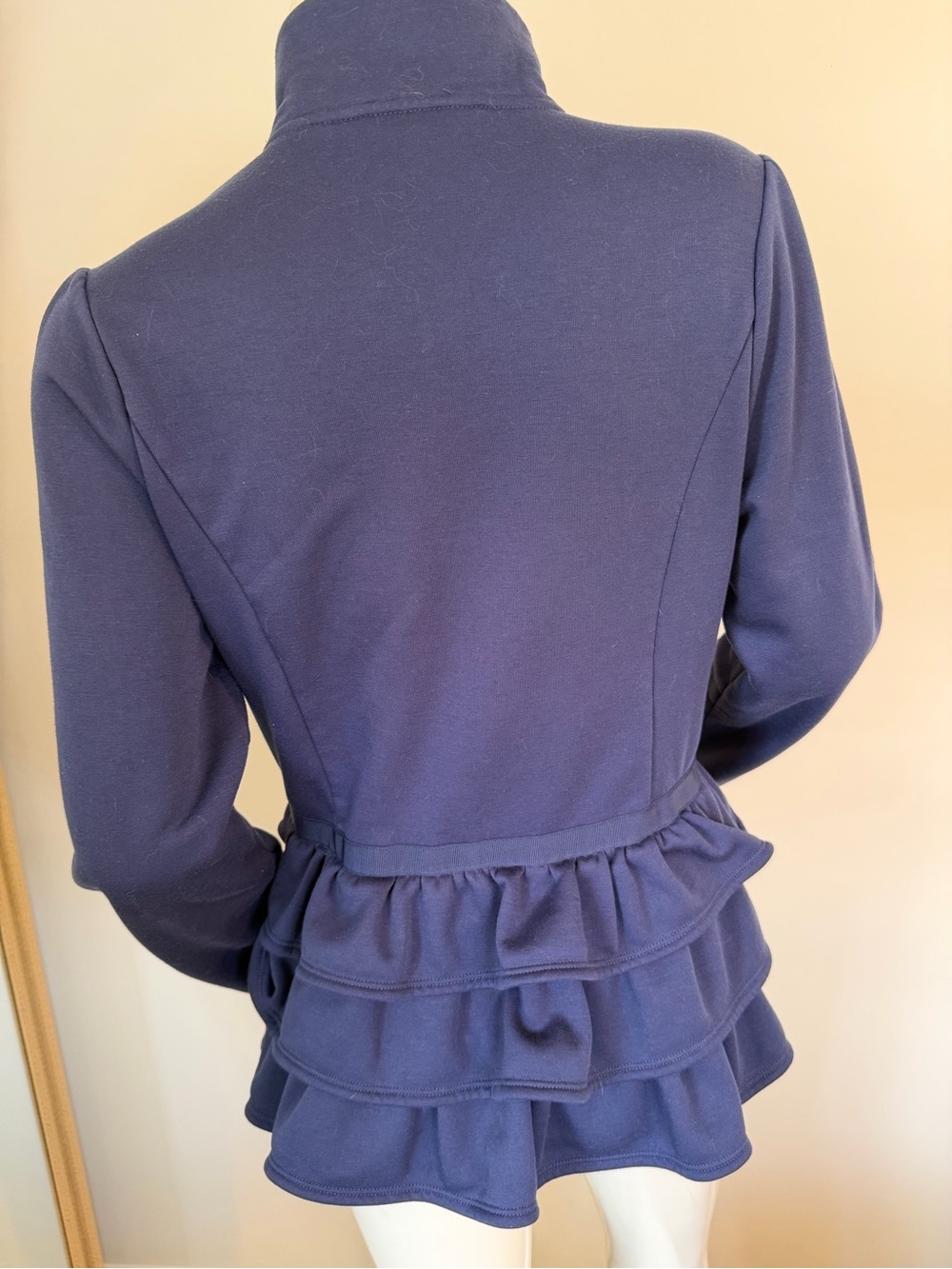 Lilly Pulitzer Azela Ruffle Fleece Navy Jacket Size M - Picture 6 of 9